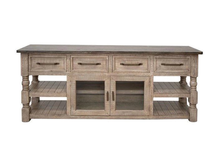 Natural Stone 4 Drawers 2 Doors, TV Stand 80"