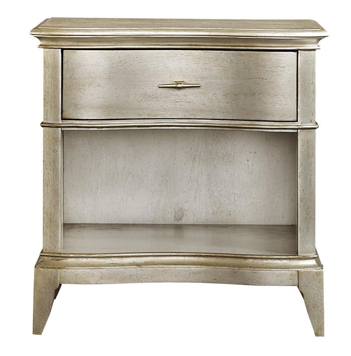 Starlite 1 Drawer Open Nightstand in Silver
