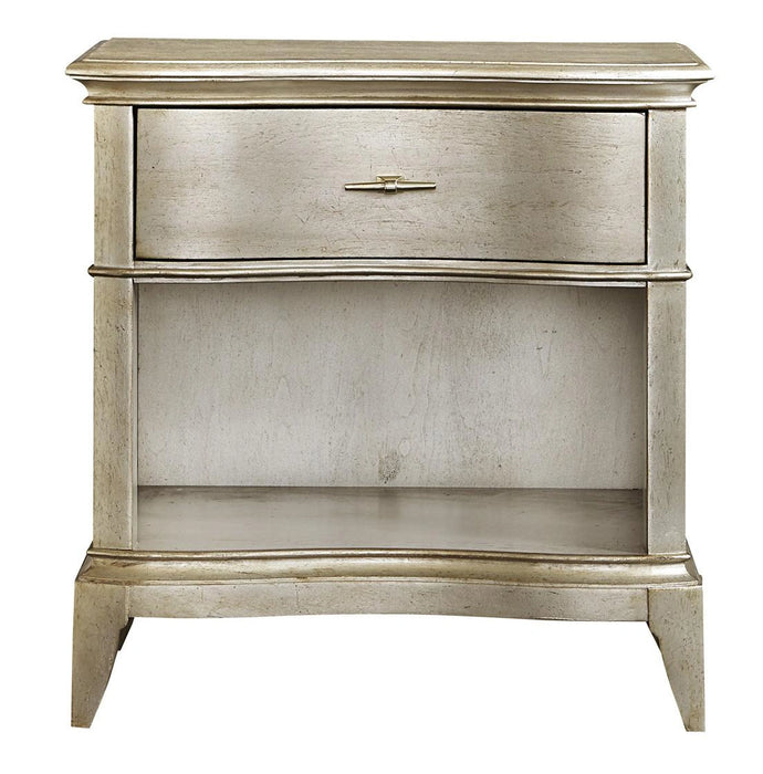 Starlite 1 Drawer Open Nightstand in Silver