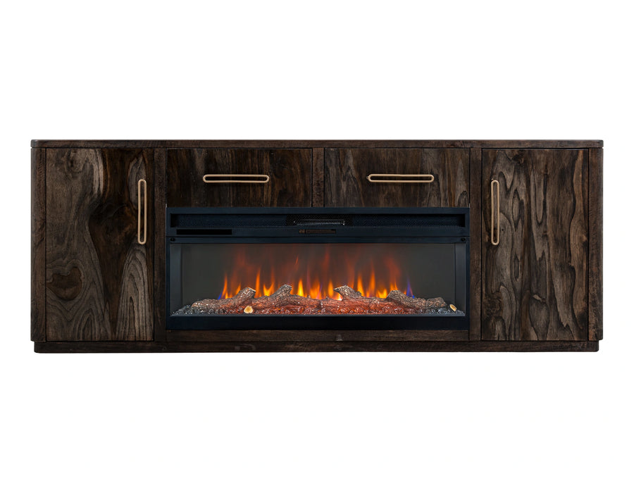 2 Drawer & 2 Door TV Stand 80" with Electric Fireplace Insert