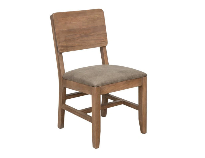 Natural Parota Solid wood chair with upholstered seat