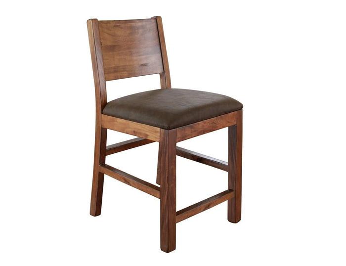 Parota 24” Barstool - with Faux Leather Seat**