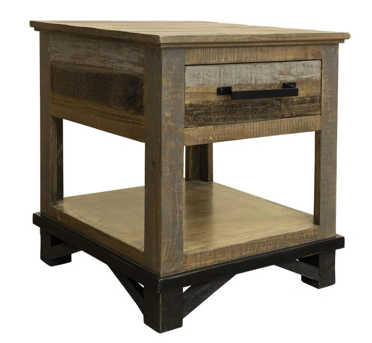 Loft Brown End Table 1 Drawer