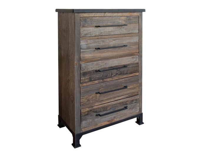 Antique Gray 5 Drawers Chest