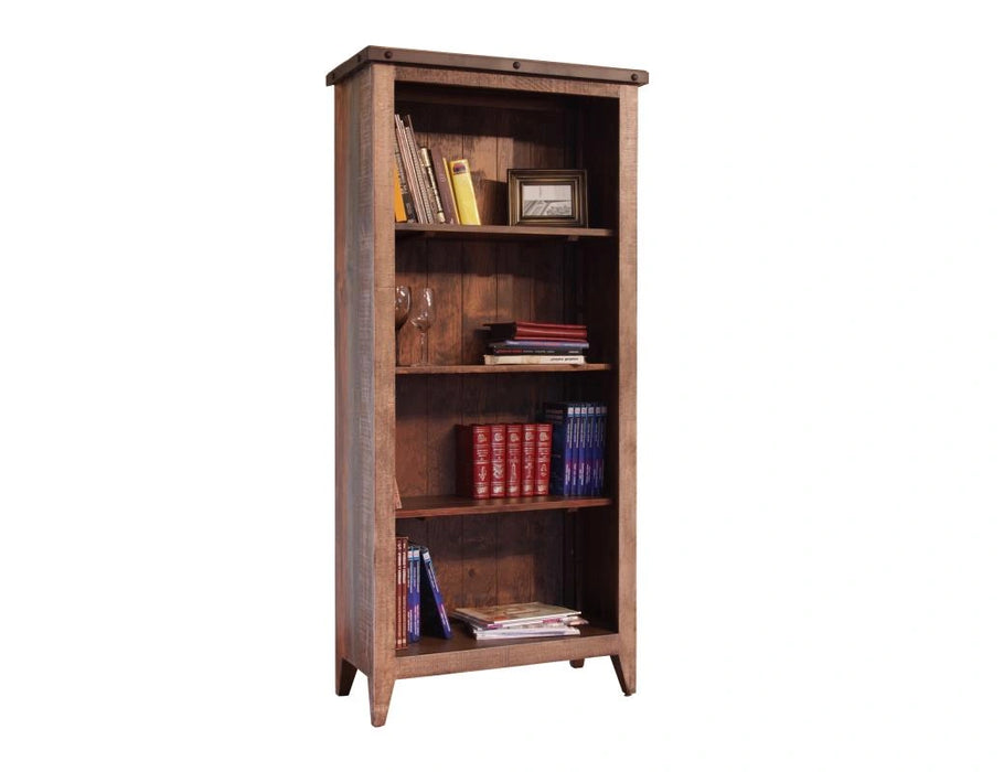 Antique Multicolor Bookcase, 12 Different Positions Available for Shelves (1 Middle Fixed Shelf + 2)