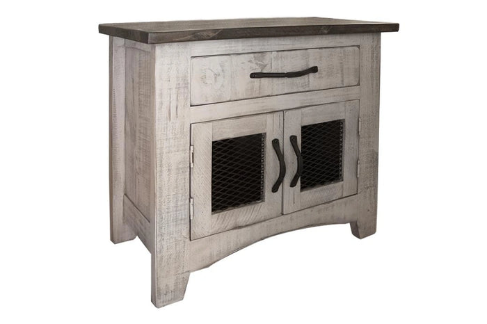 Pueblo Gray 1 Drawer, 2 Doors Nightstand