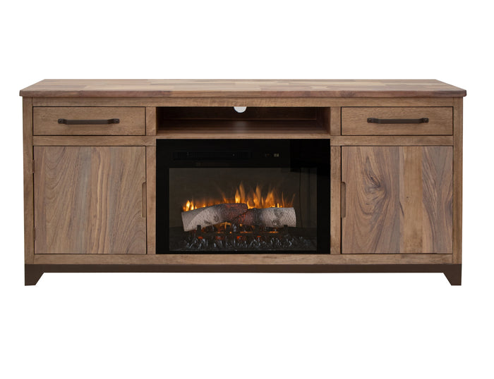 Natural Parota 70" Electric Fireplace