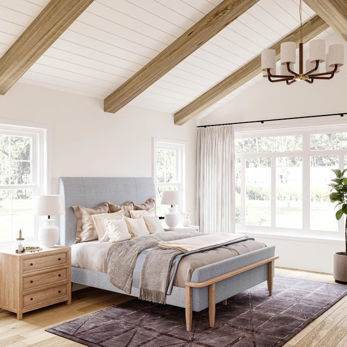 Post Queen Upholstered Panel Bed