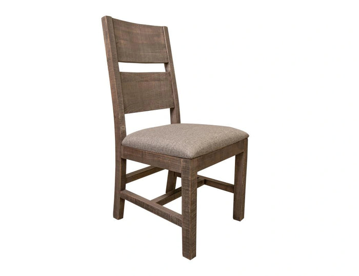 Marble Solid wood Chair, w/ Gray Fabric Seat
