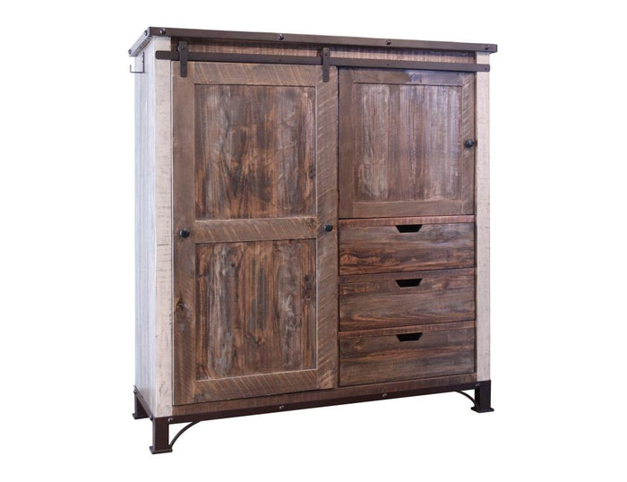 Antique Multicolor 3 Drawer, 1 Sliding Door, 1 Door Gentleman’s Chest