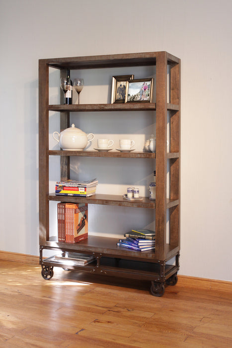 Urban Gold 70" Bookcase with 4 shelves & Casters