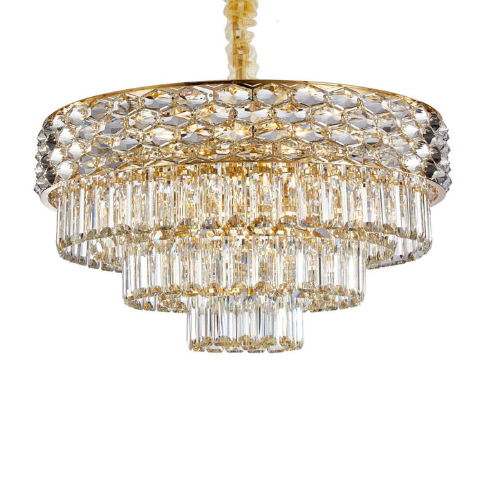 Aurelia 15 Light clear Chandelier Gold