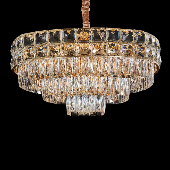 Soleil 13 Light Clear  Chandelier Gold