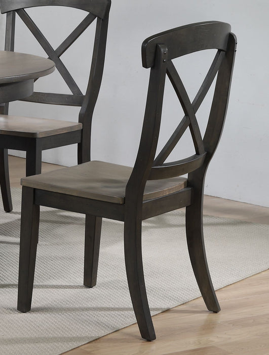 Iconic Furniture Company Distressed Cocoa Brown/Cotton White Transitional X-Back Dining Chair