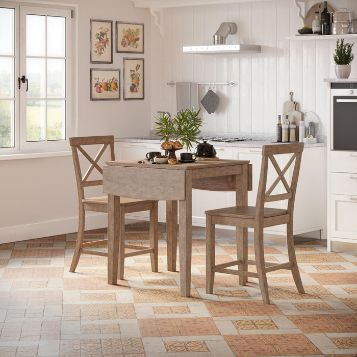 Eastern Tide 3pc Counter Height Drop Leaf Dining Set - Hampton Home Dinette (NY)