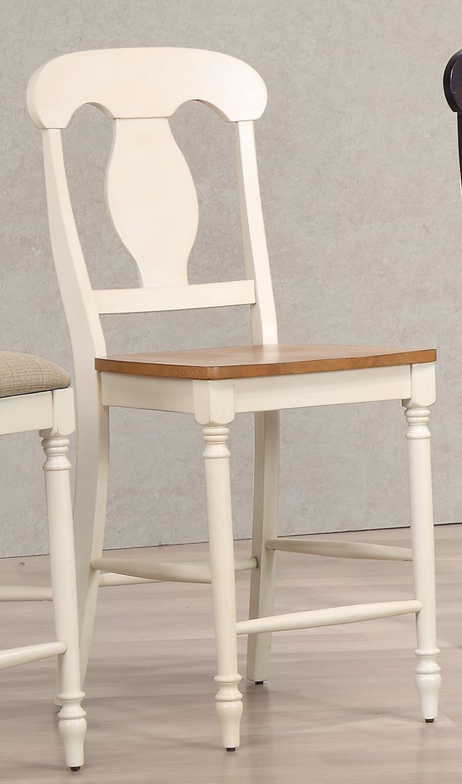 Iconic Furniture Napoleon Back 24" Counter Stool Caramel/Biscotti - Hampton Home Dinette (NY)