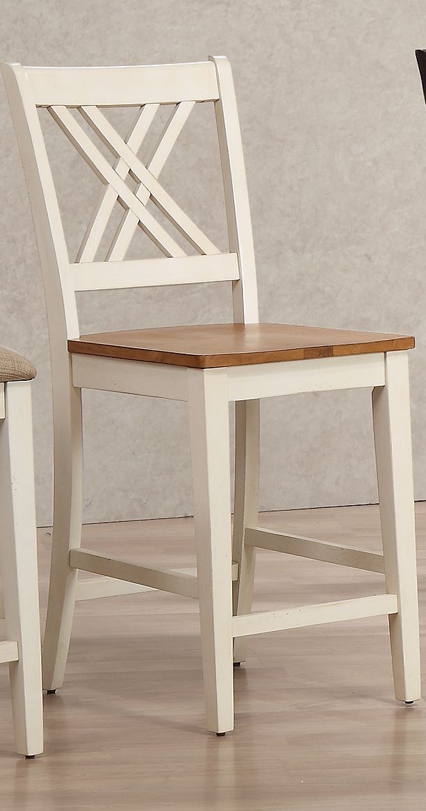 Iconic Furniture Double X- Back 24" Counter Stool Caramel/Biscotti - Hampton Home Dinette (NY)