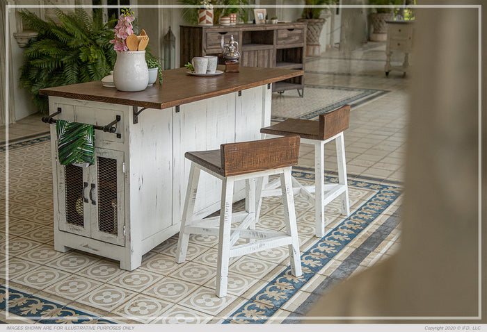 Pueblo white kitchen island - Hampton Home Dinette (NY)