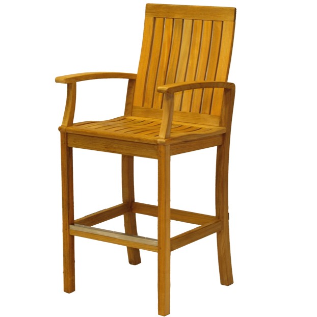 Monterey Teak Outdoor Barstool With Arms
